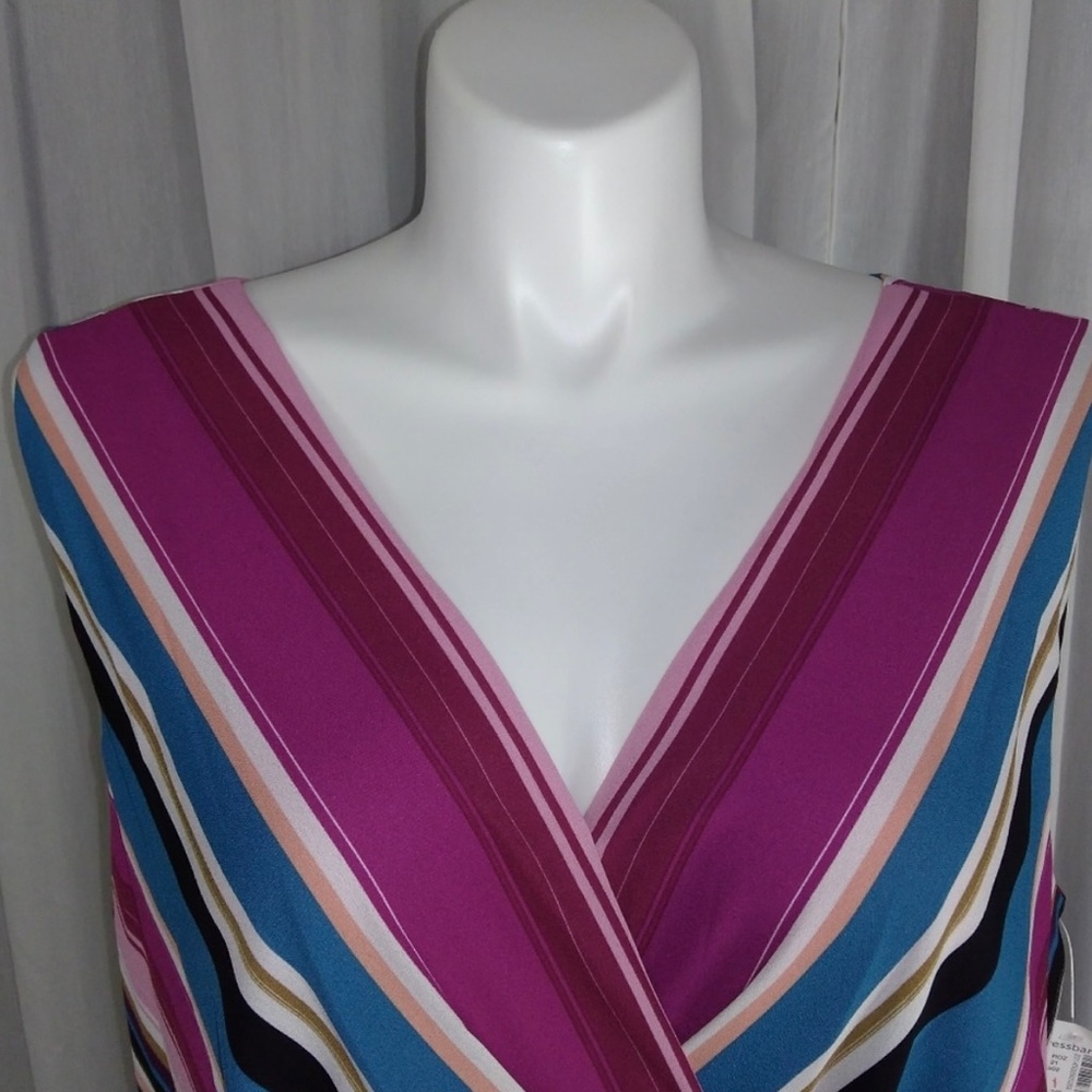 Roz & Ali multi-striped sleeveless dress